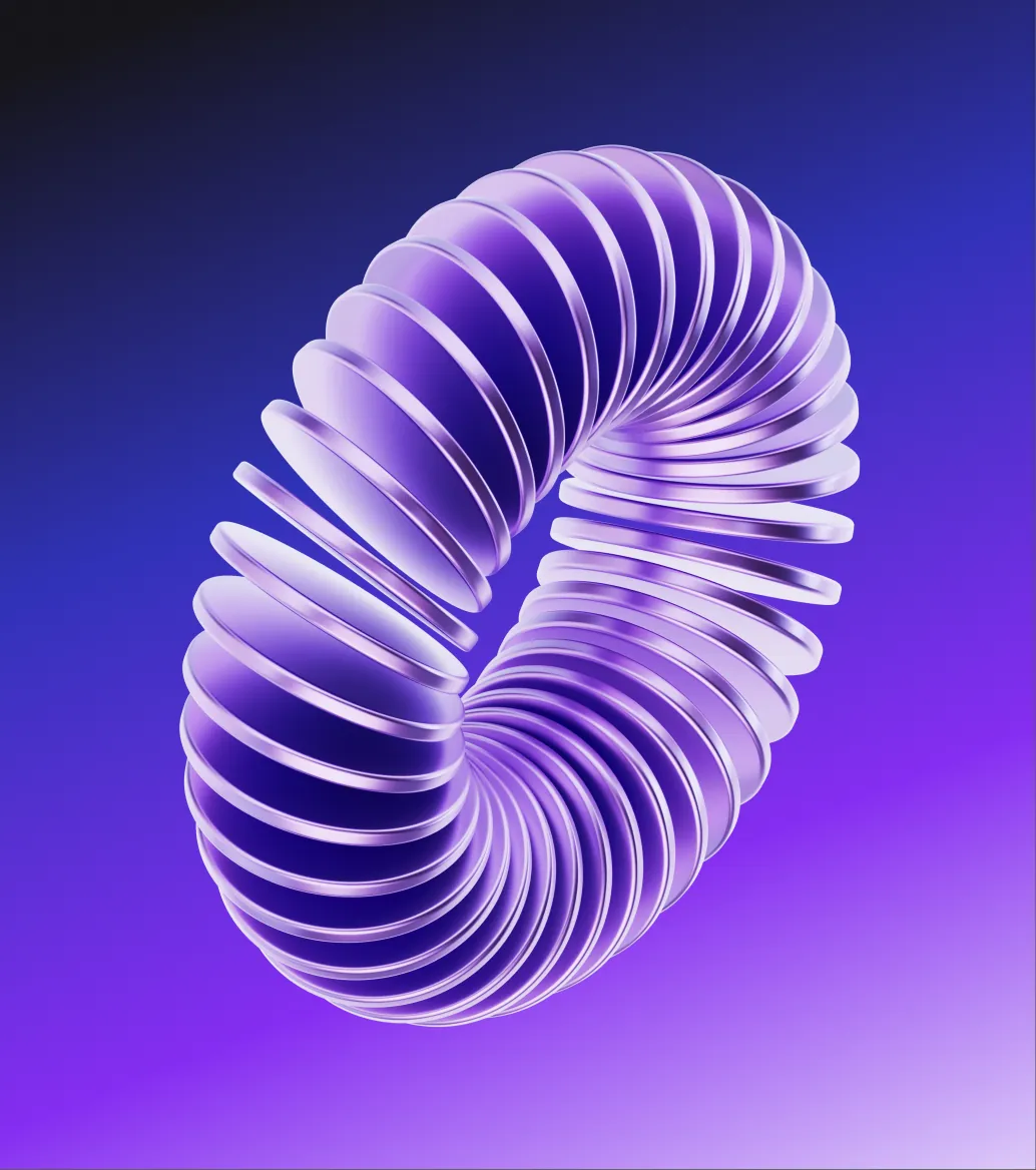 Elemento 3D roxo em espiral